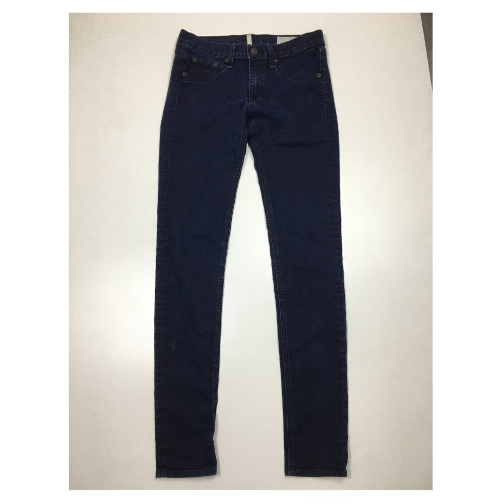 RAG & BONE Midnight Wash Faux Pockets Logo Buttons Legging Slim Fit Skinny Jeans